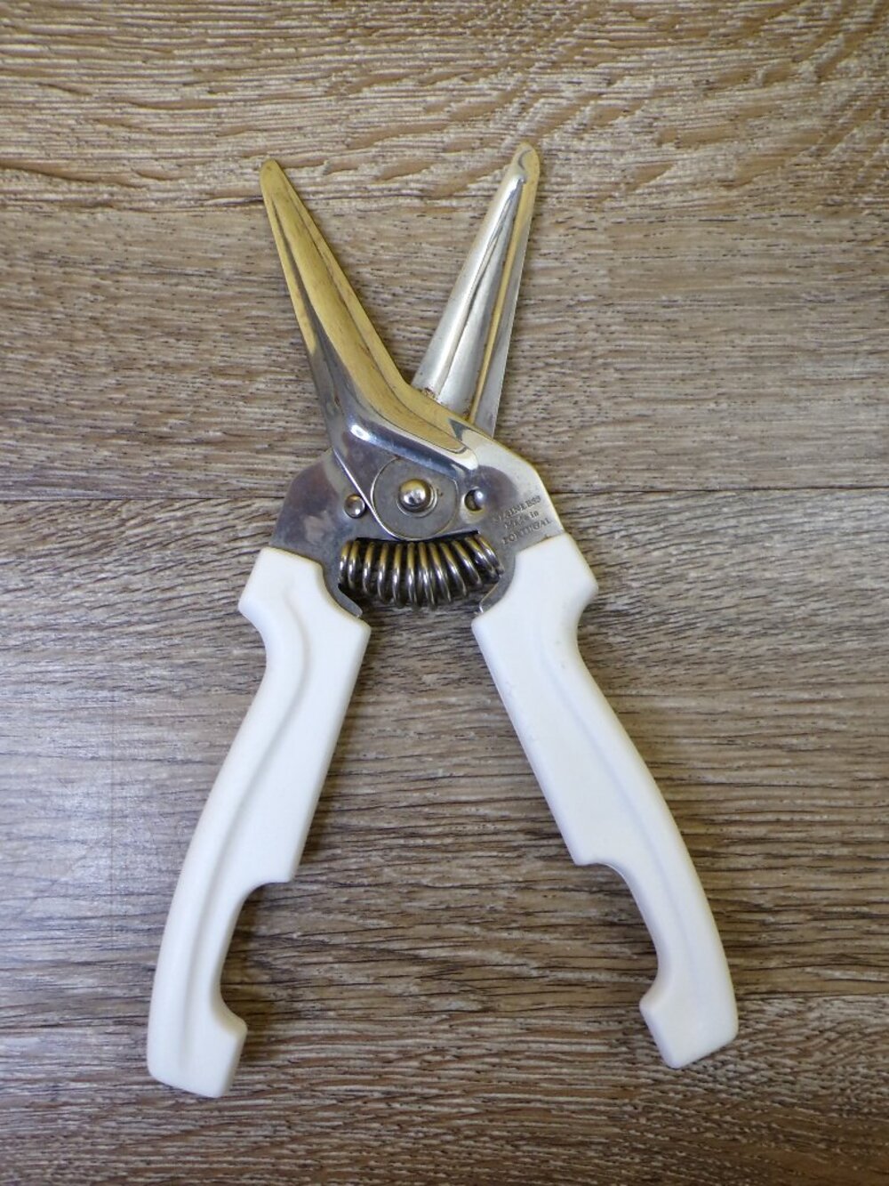 Kitchen Shears Made in Portugal Stainless w/White Handle 7.5" Long